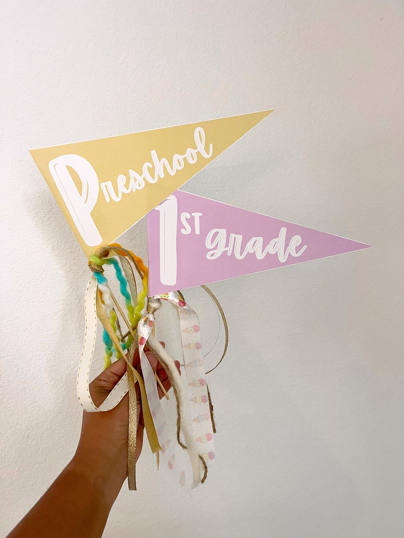 Back to School Grade Level Flags Printable - Etsy