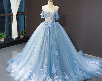 Blue Prom Dress - Etsy