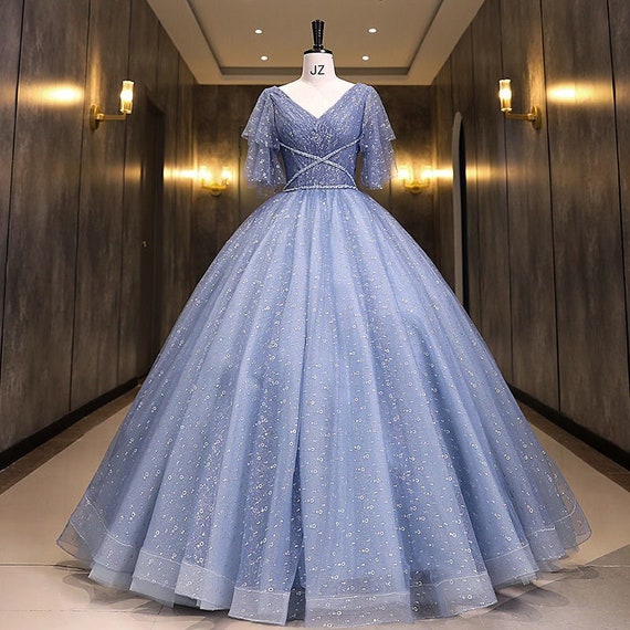 blue gown dress