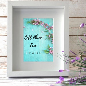 Printable Cell Phone Free Space, Cell Phone Free Zone, Phone Free Area, No Phone Please, Unplugged sign, Cell Phone Sign, Digital Download