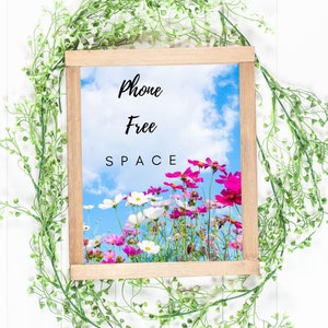 Printable Cell Phone Free Space, Cell Phone Free Zone, Phone Free Area, No Phone Please, Unplugged sign, Cell Phone Sign