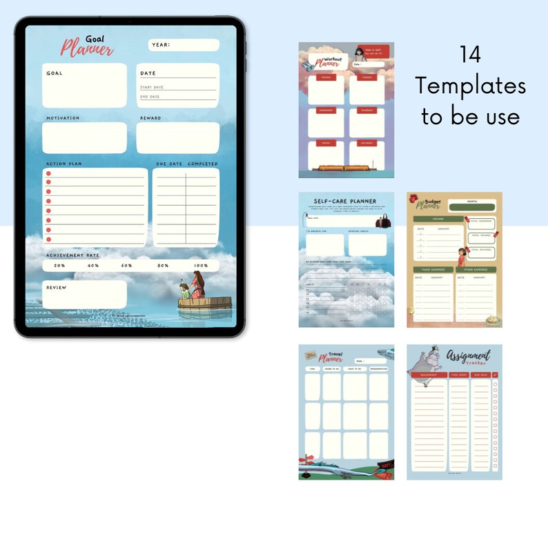 Cute Anime Printable Digital Planner Journal Daily - Etsy
