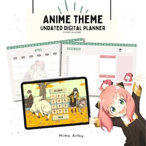 Undated Kawaii Anime Daily Digital Planner/ Cute Digital Planner/ Kawaii Digital Planner/ Kawaii Planner / Cute Digital Journal