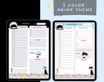 Anime Daily, Weekly & Monthly Printable Digital Planner - Etsy