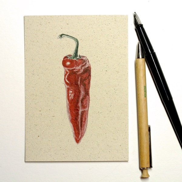 Postkarte A6 Graspapier "Paprika"