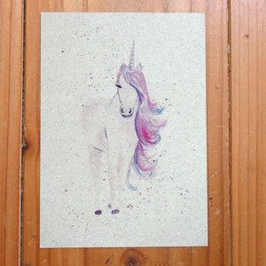 Postkarte A6 Graspapier "Einhorn"