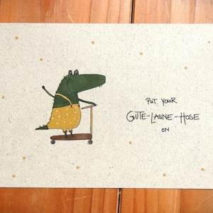 Postkarte A6 Graspapier "Put your Gute-Laune-Hose on"