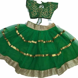 Fertige Kinder Lehenga Choli, bereit, ethnische Kleidung Kinder Lehenga tragen, Festliche Kleidung, Neugeborene Baby Pavadai Set, Mädchen Lehenga Choli