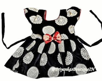 Vestido para niñas, vestido confeccionado, ropa festiva para niños, vestido tradicional indio para bebés, vestido de seda, vestido con nudo, vestido para recién nacidos