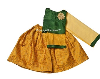 Indian Ethnic Pavadai Set, Kids Lehenga, Readymade Ethnic Wear Kids Lehenga, Festive Wear,Readymade Kids Lehenga, Girls Lehenga Choli
