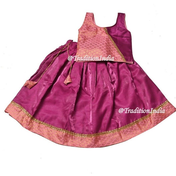 Traditinal Baby Girls Pavadai Set, Ready To Wear Ethnic Wear Kids Lehenga, Festive Wear, New Born baby Pavadai Set, Girls Lehenga Choli