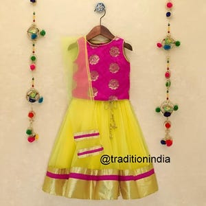 Ready To Wear Kids Lehenga Choli Set, Ready To Wear Ethnic Wear Kids Lehenga, Festive Wear, New Born baby Pavadai Set, Girls Lehenga Choli