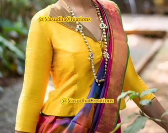 Readymade Yellow Saree Blouse, Readymade Blouse, Women's Dupion Silk Sari Blouse, Indian Blouse, Indian Crop Top, Choli