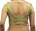 Readymade Golden Short Sleeves Saree Blouse, Readymade Blouse, Women's Dupion Silk Sari Blouse, Indian Blouse, Indian Crop Top, Choli