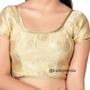 Banarasi Silk Saree Blouse, Readymade Saree Blouse, Women&#39;s Sari Blouse, Indian Blouse, Bollywood Saree Blouse, Party Wear Sari Top
