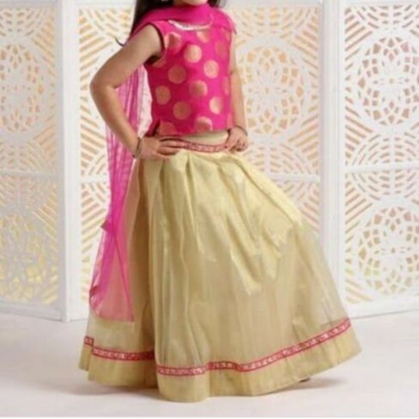 Readymade Girls Lehenga Choli Set, Prêt à porter Ethnic Wear Kids Lehenga, Festive Wear, New Born baby Pavadai Set, Girls Lehenga Choli