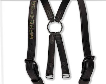 Custom Leather Firefighter Suspenders - Heavy-duty