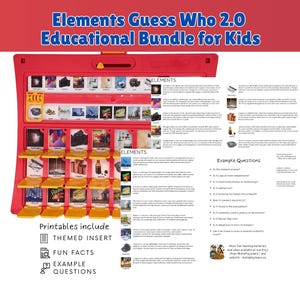 Elements Guess Who? 2.0 Custom Game Insert | Chemistry Learning Game Bundle (PDF Downloads)