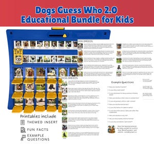 Hundraser Gissa vem? 2.0 Spelpaket med utbildning | Utskrivbart spelinlägg + informationsguide + exempelfrågor (PDF-nedladdningar)