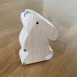 Wooden Easter bunny toy, Easter gift, Handmade wooden toy, Rabbit, Hare, Bunny, Natural wooden toy, Handcrafted woodwork, Birthday gift.