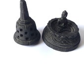 Miniature Stupa of BUDDHA Sitting BOROBUDUR Temple Stone Sculpture Statue
