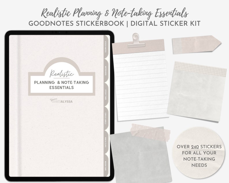 Digital Sticky Notes, Digital Note-taking Stickers, Digital Washi Tapes ...