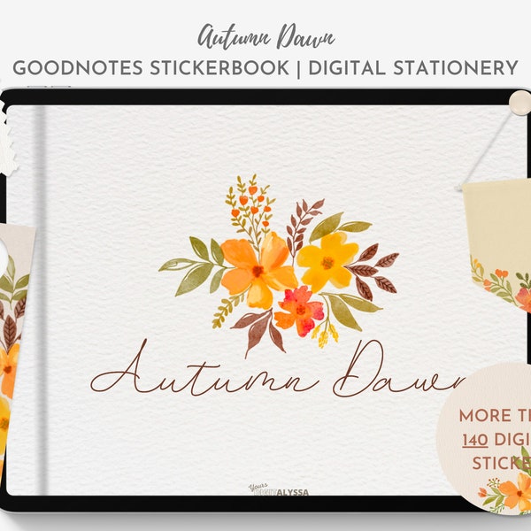 Autumn Digital Stickers, Fall Digital Stickers, Bright Flower Digital Stickers, Realistic Digital Stickers, Vision Board Stickers