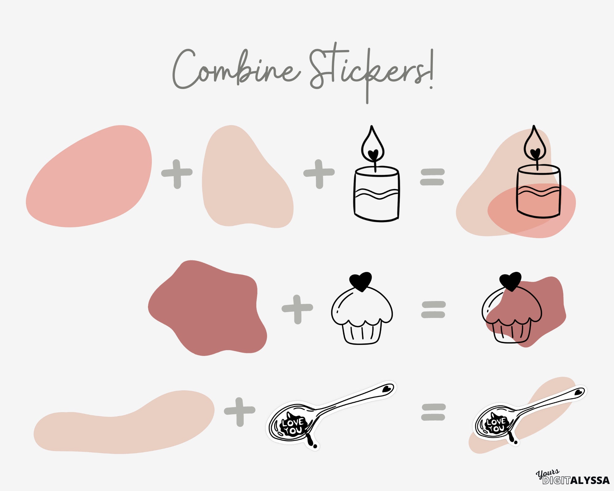 Doodle Heart Digital Stickers, Doodle Stickers, Cute Stickers, Cute ...