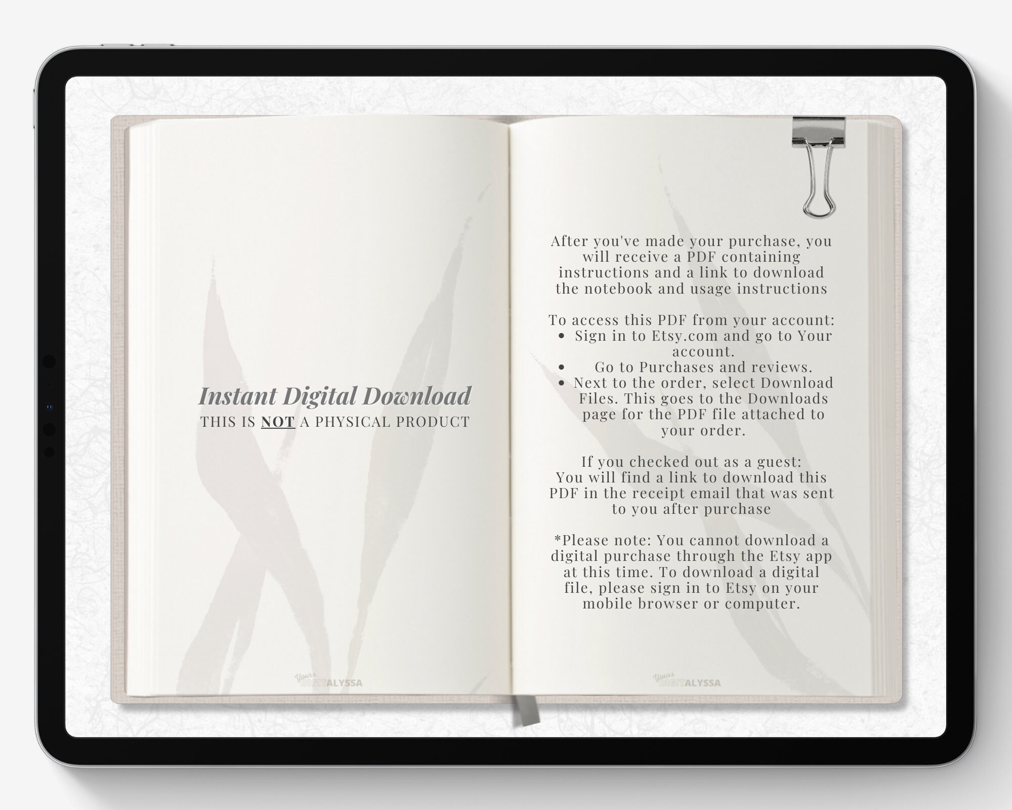 Realistic Digital Journal, Digital Notebook, Digital Daily Journal ...