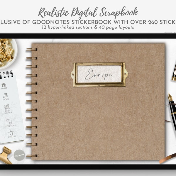 Realistic Digital Scrapbook, Goodnotes Digital Scrapbook, Digital Photo Album, Digital Photo Book, Digital Journal