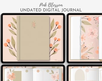 Realistic digital journal, Pink digital notebook, digital weekly journal, hyperlink digital journal, book journal digital goodnotes