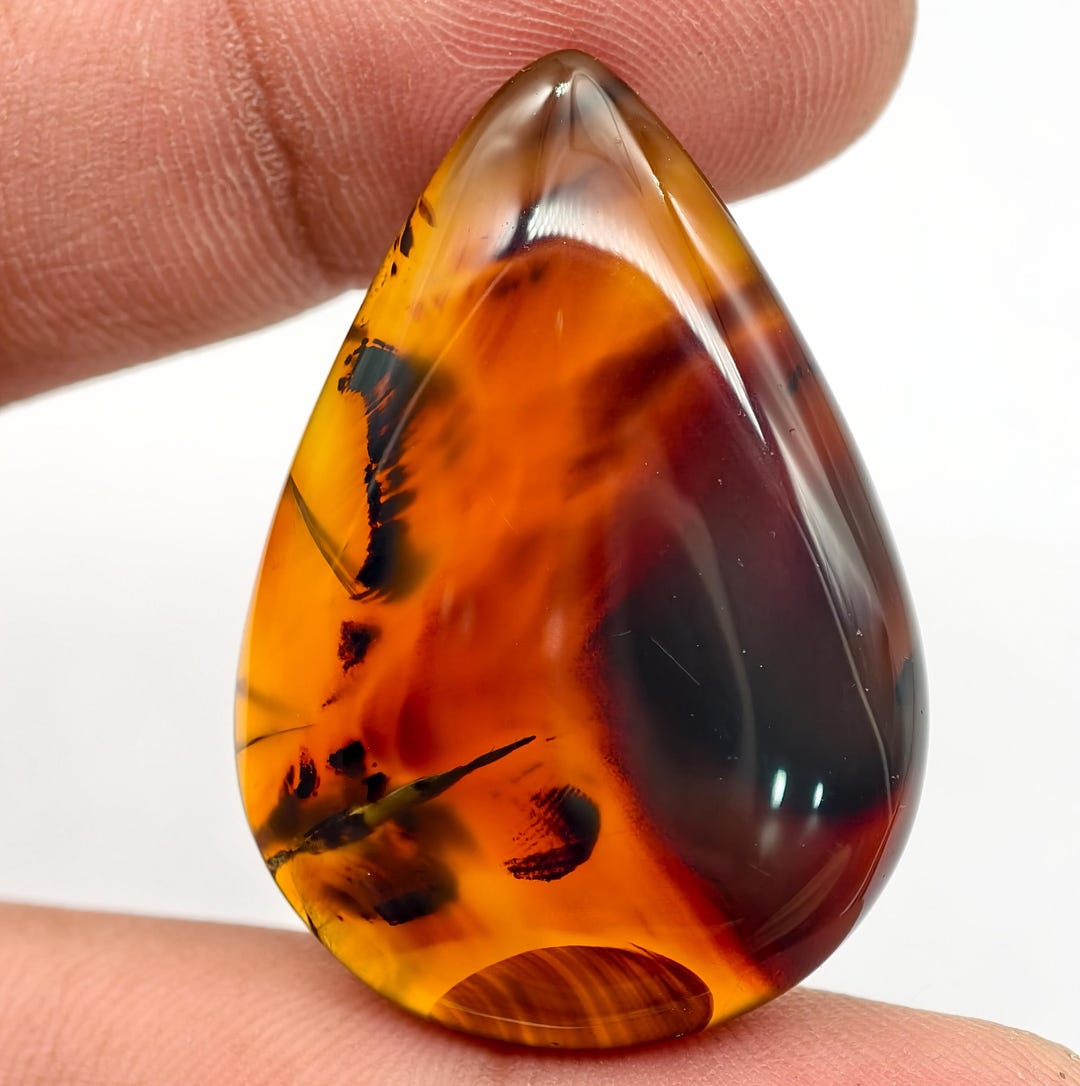 High Quality Banded Agate Cabochon, Pear Cut Loose Gemstone, Polished ...