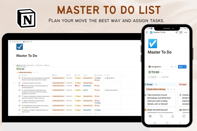 Ultimate House Move Planner Notion Template Master Your Move Etsy