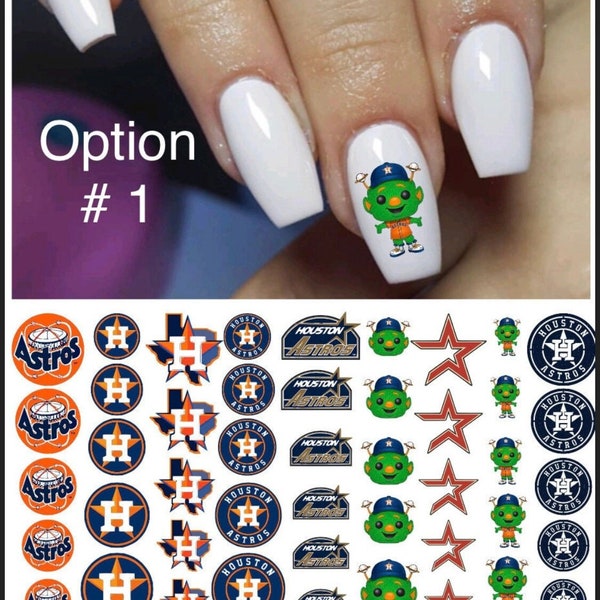 Houston Astros waterslide Nail decals