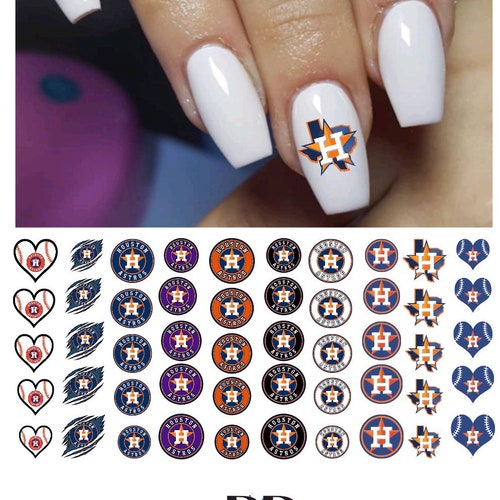 Houston Astros Baseball Nail Art Decals by Moon Sugar Decals Etsy