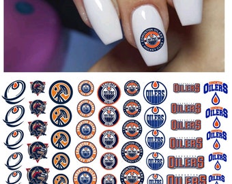 Oilers waterslide nail decals