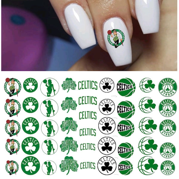 Boston Celtic waterslide nail decals