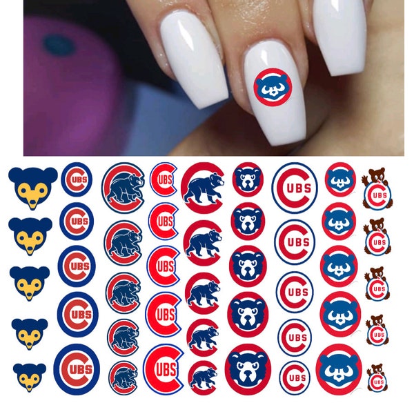 Chicago Cubs waterslide nail decals