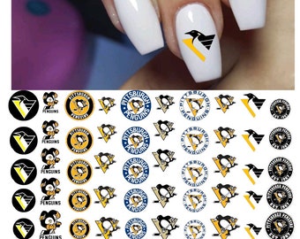 Penguins waterslide nail decals