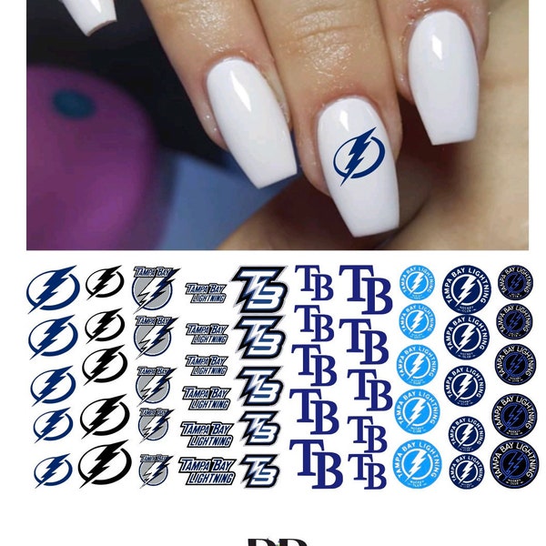 Tampa bay lightning waterslide nail decals