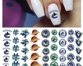 Vancouver Canucks waterslide nail decals