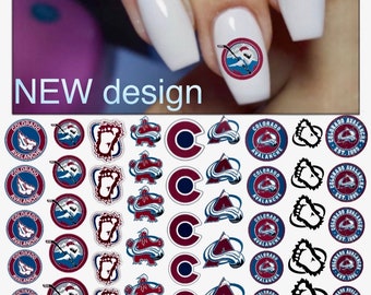 Colorado avalanche waterslide nail decals