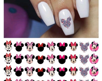 Minnie waterslide nail decals