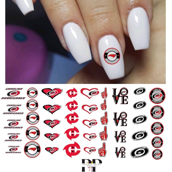 Carolina Hurricanes waterslide nail decals