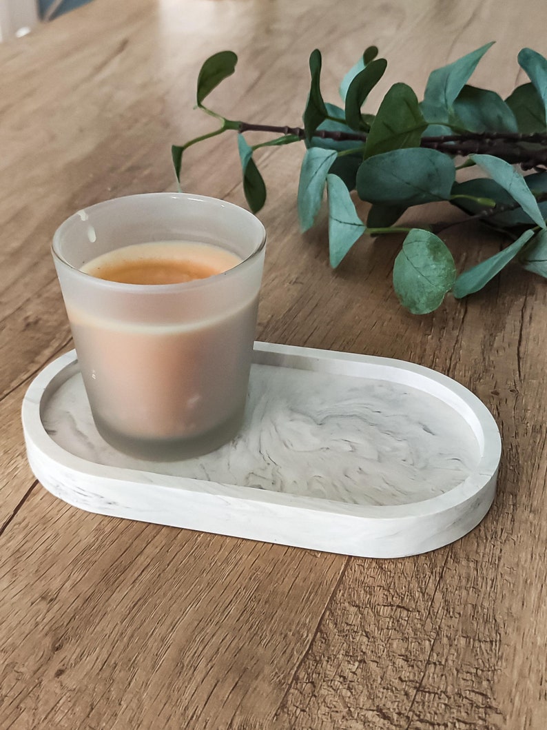 Jesmonite Marble Trays Decorative Tray Candle Holder Tray Etsy