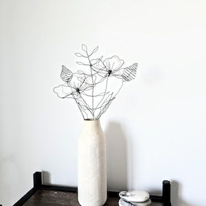 Wire Flowers Arrangement | Modern Botanical Wire  Sculpture | Handcrafted Metal Art | Minimalist Wire Decor | Contemporary Home Accent