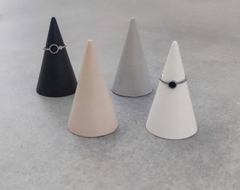 Jesmonite ring holder plain | Cone ring organizer | Jewerly dish