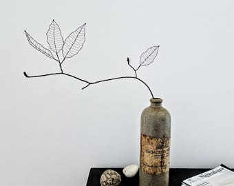 A Japanese Inspired Wire Branch as a Minimalist Japandi Style Sculpture
