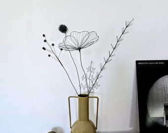 A Delicate Bouquet of Wire Meadow Blooms and Accent Stems as a Garden-Inspired Sculpture Gift