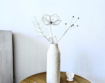A Small Bouquet with a Wire Wildflower as a Delicate Piece of Botanical Art